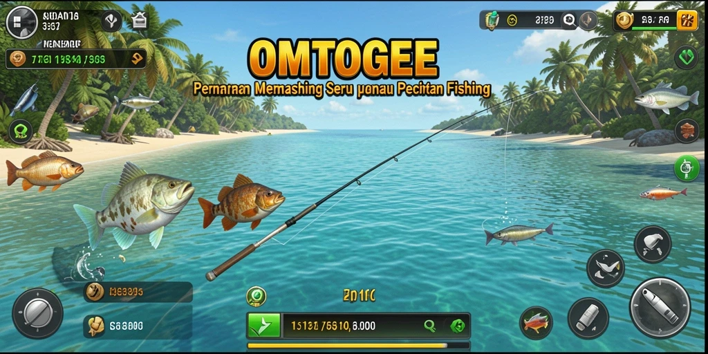 Tampilan gameplay seru saat menangkap ikan di OMTOGEL.