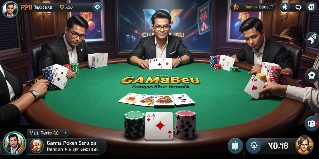Screenshot gameplay poker yang mendebarkan di RP8.