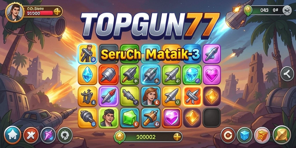 Gameplay seru dari TOPGUN77 dengan objek-objek warna-warni.